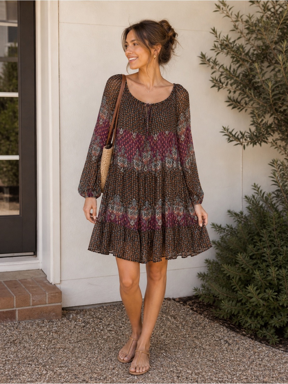 Xhilaration Multicolor Long Sleeve Dress